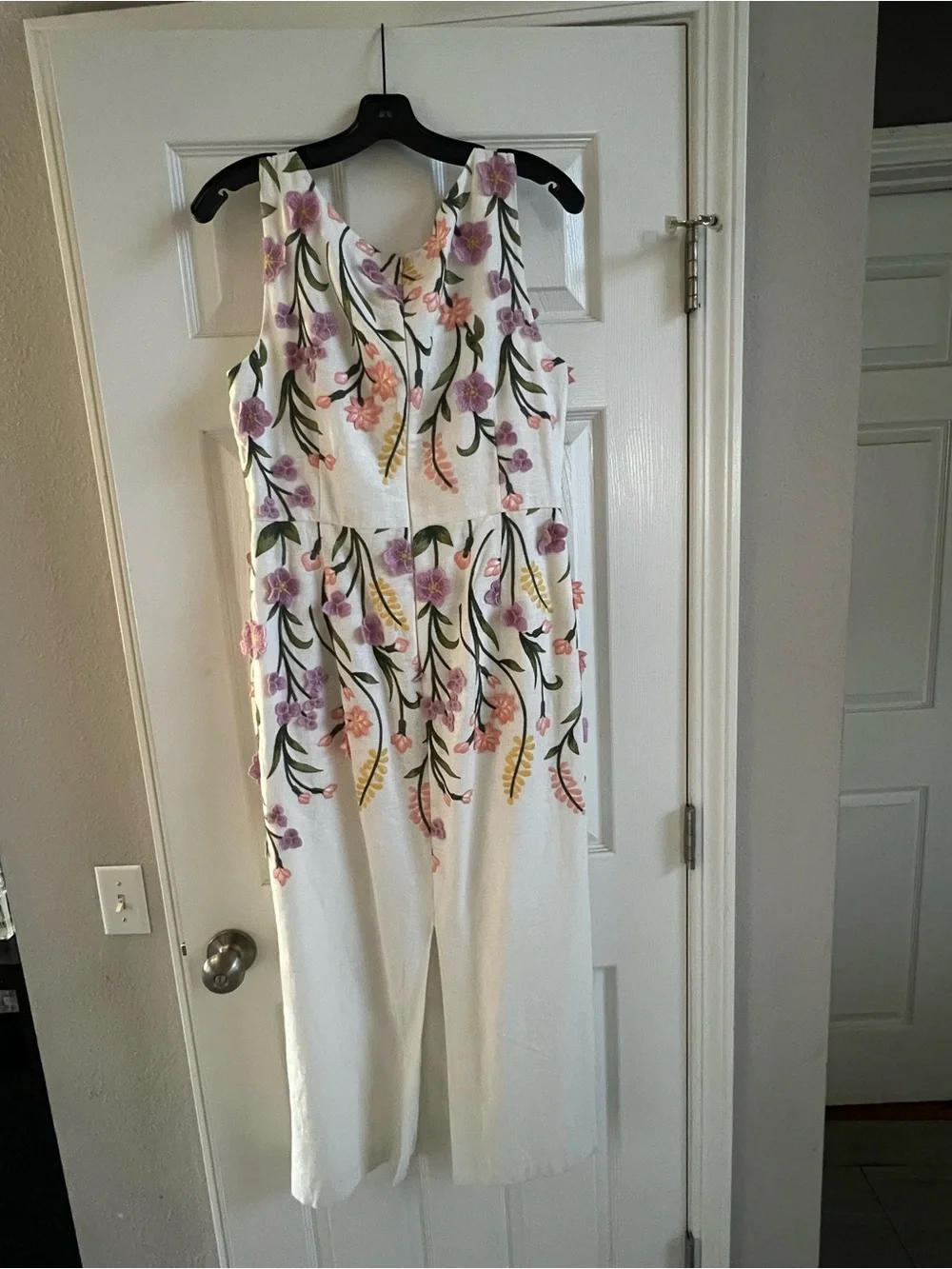 ANTONIO MELANI Cream Floral Embroidered Midi Dress